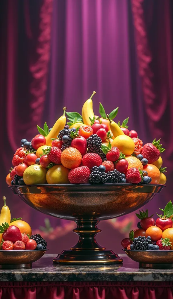 The bowl of 2 .  Bundesliga is a fruit bowl on the buffet at the Golden Bowl, purple background ,