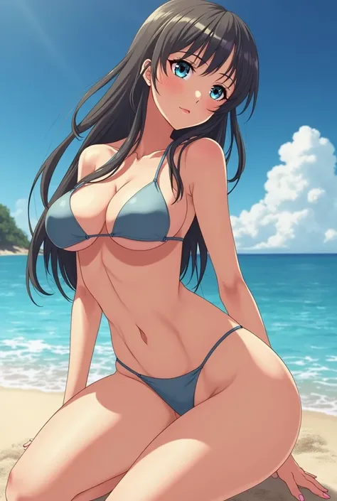 Anime mature girl sex pose bikini with huge boobs big thick thigh and long leg naked