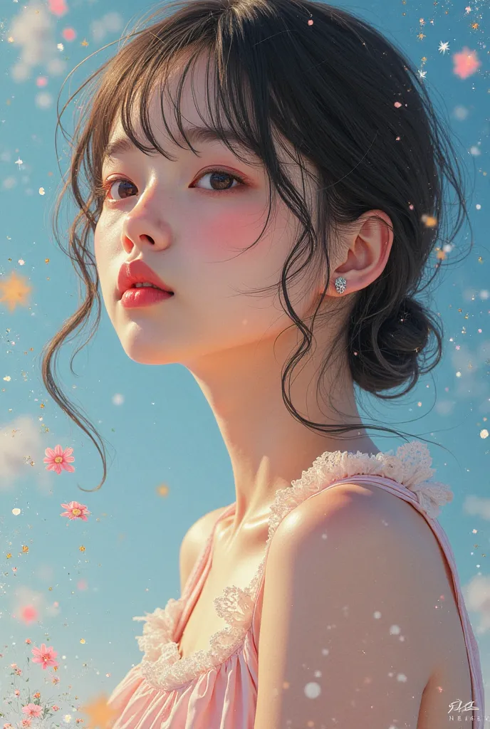 AI's Greatest Paintings、Portrait of a female elementary school student looking into the distance with infinitely thin skin all over her body、I see beautiful legs、Full body skin accurately drawn down to the smallest detail、Full body photo as close to realit...