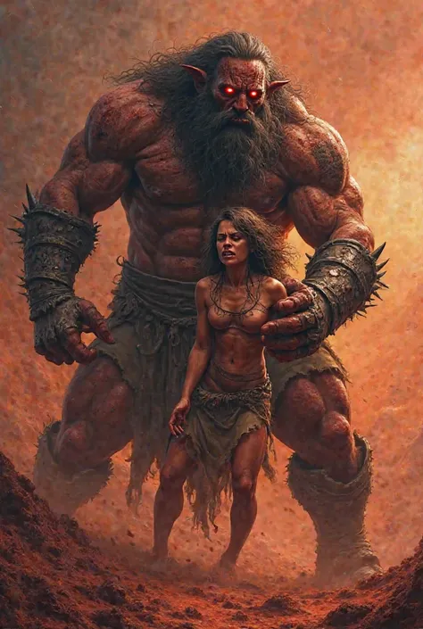 God of war,Mars is embarrassing a human woman in her hands