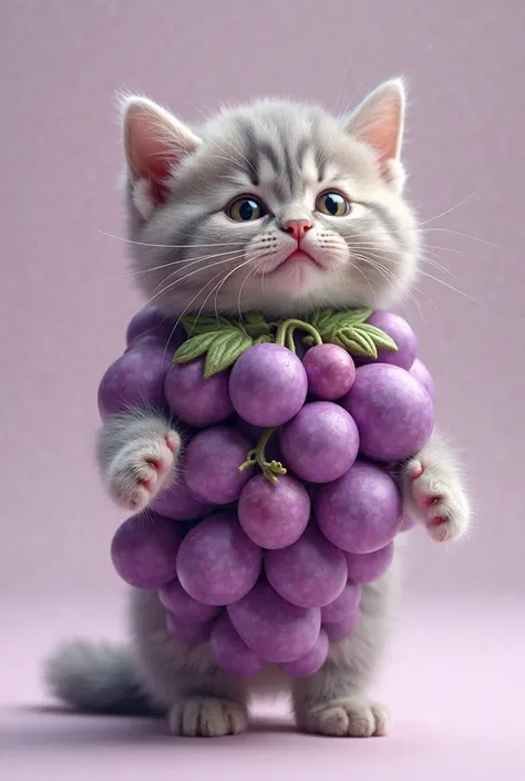 Cute kitten standing grape costume