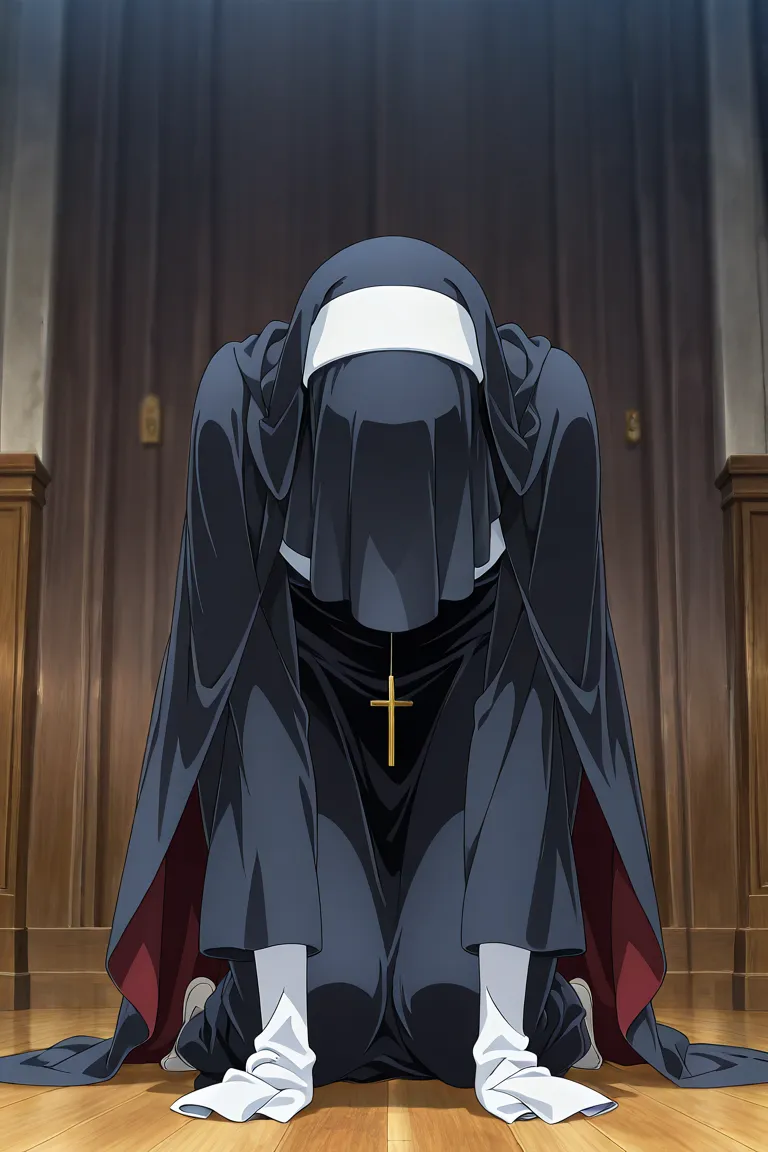 high resolution, masterpiece, necessary, detail, best quality, quality, necessary, details, High details, Precise, 
 
1girl_ ufotable style, ufotable anime


Solo, 1girl, tall women, cape over shoulders, nun outfits, long skirt, faceless, veil face /(Veil ...