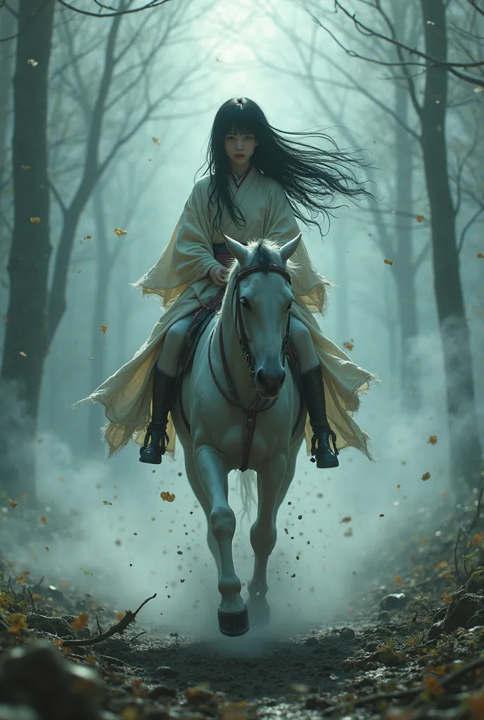 Sadako girl galloping