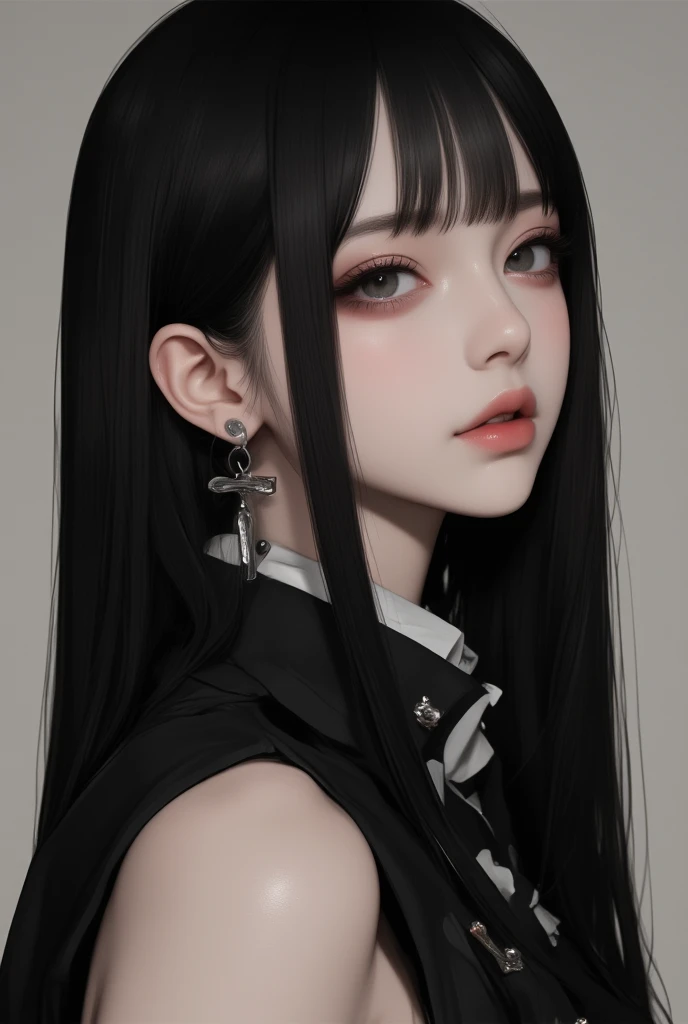 Masterpiece, top quality, highest quality, high resolution, full body shot, photorealistic, raw photo, 8K wallpaper unified with extremely detailed CG. 1 Woman, Beautiful female, parted hair, black long hair, Black eyes, Moist lips, fantasy cosplay, profes...