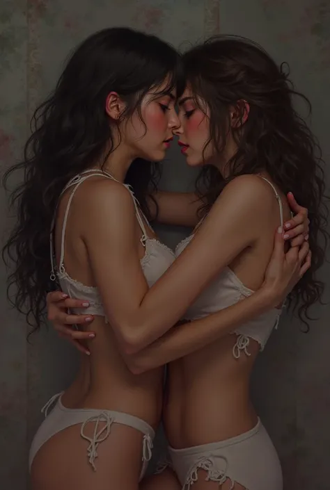 Two girls making out