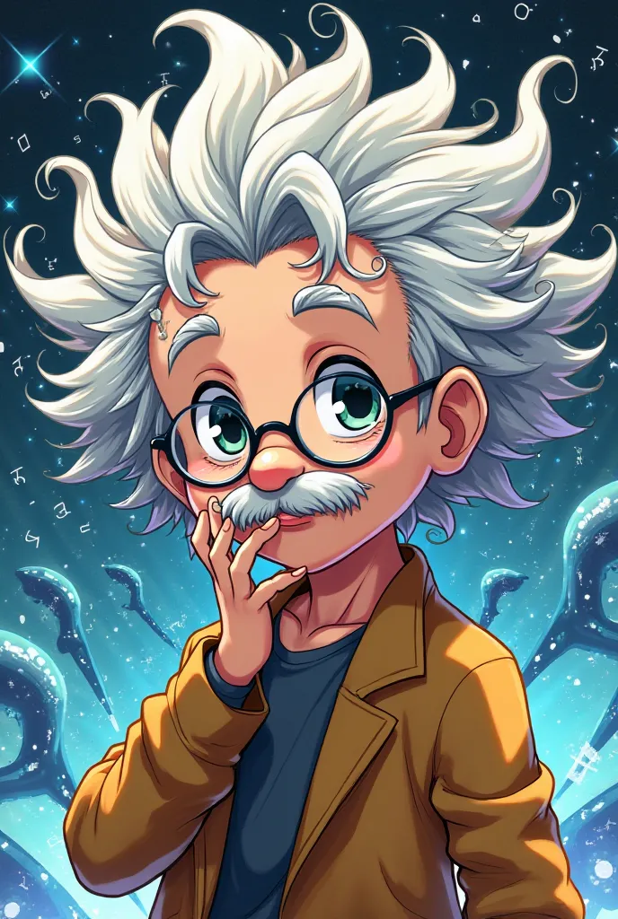 Generate an anime-style image of Albert Einstein 