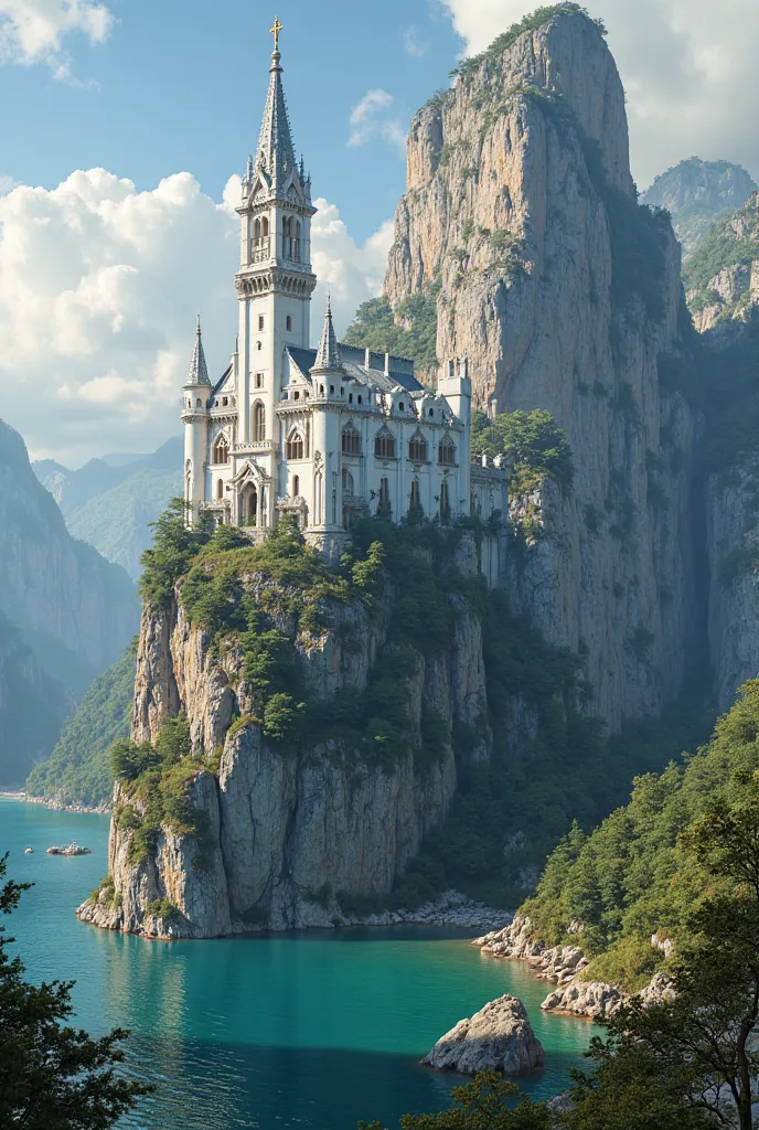 The beautiful white castle at the top of El Peñón de Guatapé