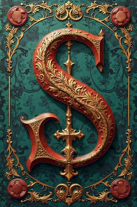  an image that represents some ideas I have for the logo of the theater festival with a medieval theme. I would like the logo to consist of the name with a large S since it would be called "SCRIPTORUM REGNUM", I would like you to carry the initial in large...