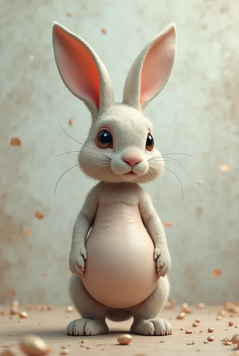 There is a picture of a bunny with a left breast