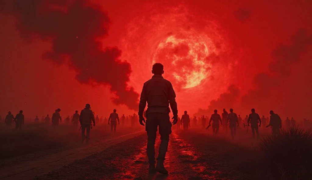 5. The Final Stand

Subject: Under a blood-red sky, Ethan leads the survivors to a hidden bunker—their final hope. In a climactic showdown, he confronts the epicenter of the outbreak.
Camera Motion: A sweeping crane shot descends from the ominous, stormy s...