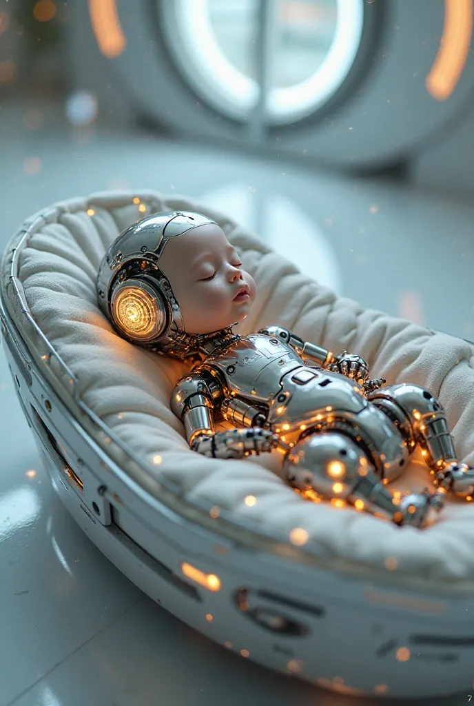 Mechanical bb in a futuristic cradle 