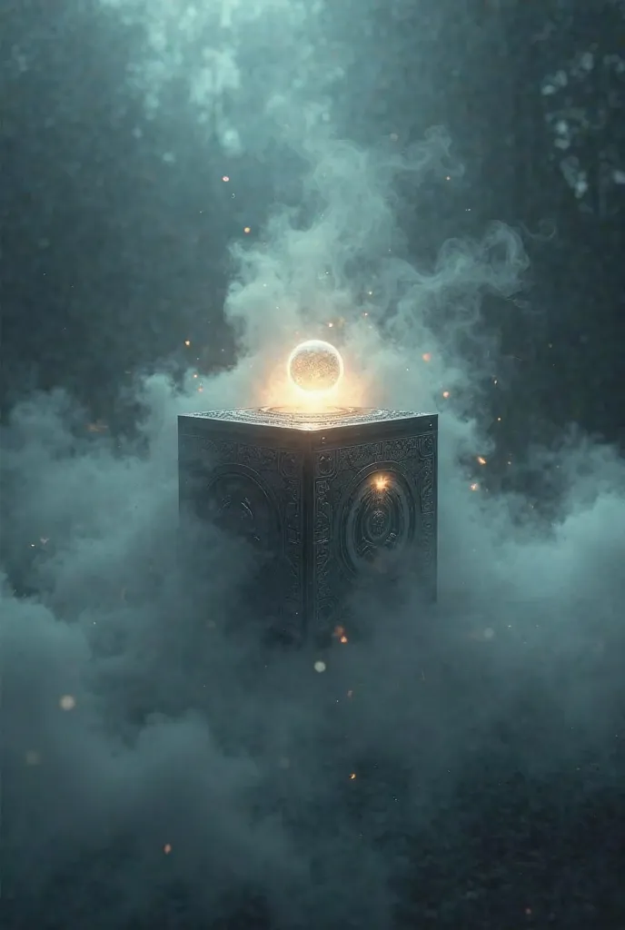 Misty box 3D glowing logo
