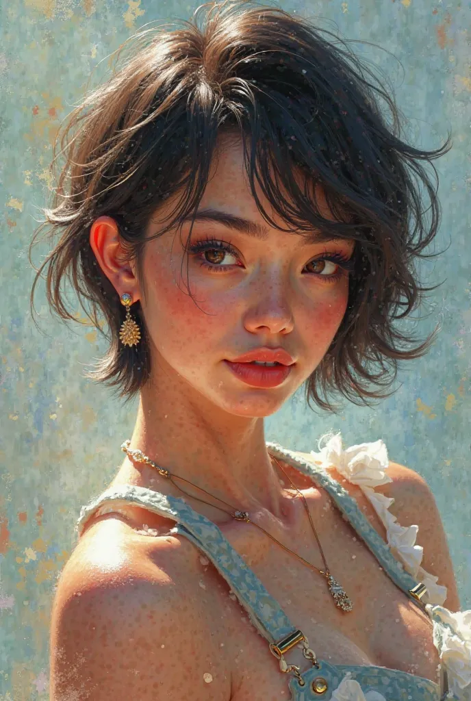 artist girl with short hair 