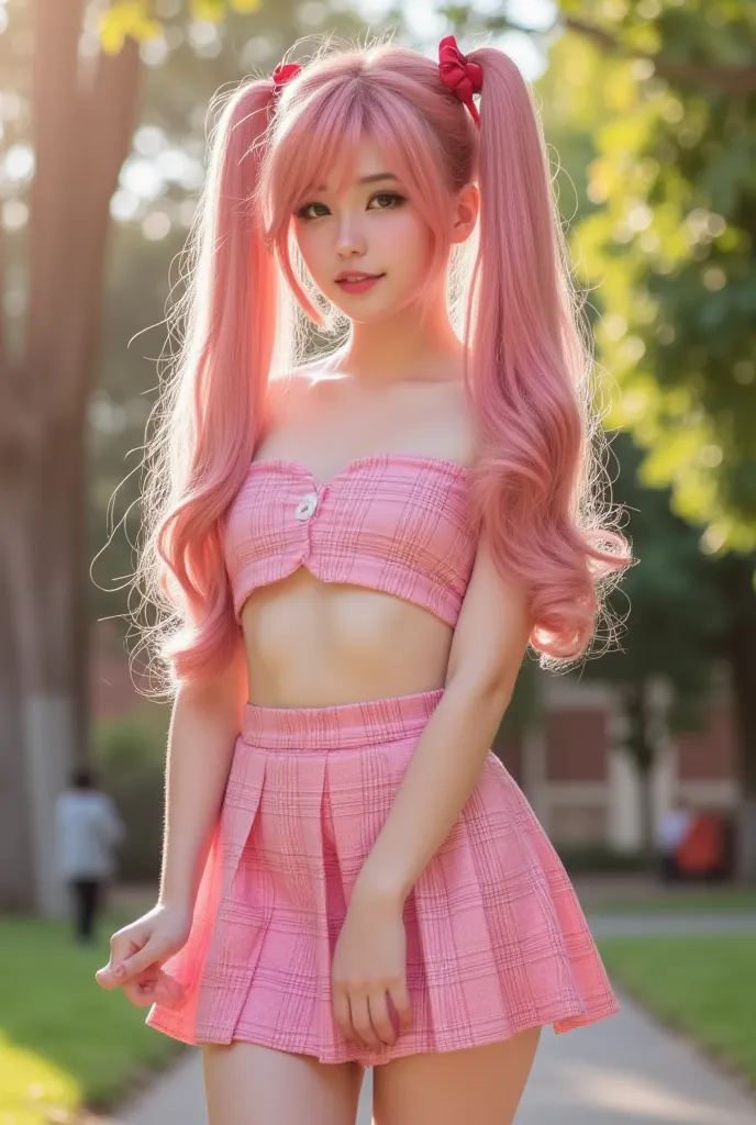 (long_twin_tails),(brown_eye,pink_hair),(pink-plaid-school-girl_SEXY),(short_skirt),(full_body_picture),(photorealistic_portrait),(highly_detailed),(cinematic_lighting),(delicate_features),(youthful_expression),(dynamic_pose),(moody_atmosphere),(vibrant_co...