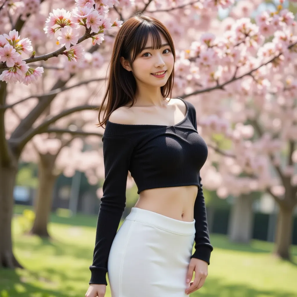 『1 Japanese girl:1.3』『real photo:1.3』Highest quality:1.2、((big breasts))、slightly visible cleavage、((young 20 year old woman ))、『showing her teeth and smiling:1.9』、(((anatomically correct、perfect anatomy、anatomically correct指)))、slender body,realistic, Hig...