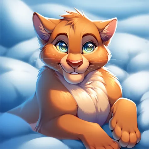 drawing of a cat sitting on the ground with a snow covered background, disney's bambi cat, disney art style, princess 'kida' agakash, disney stylized furry, simba, art in the style of disney, in style of disney animation, cute detailed digital art, has a v...