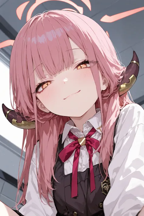 masterpiece, best quality, ultra-detailed,r17329_illu,usnr,luisap, General,xxx667_illu,1girl\(aru \(blue archive\)\), close-up shot, dynamic pose, slightly low angle, winking with a cheerful smile, Kawaii style, Cel Shading, Bloom Effect, Starburst Effects...