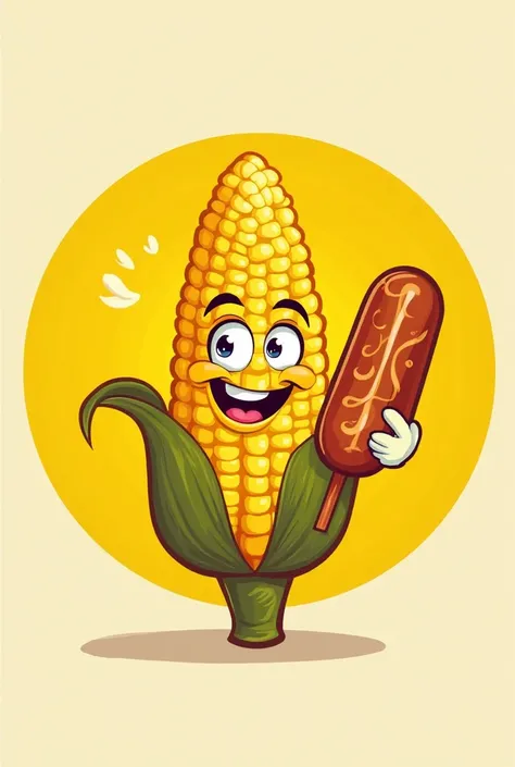 make me a simple logo for our business named cornstar where we sell corndog  a hotdog with batter