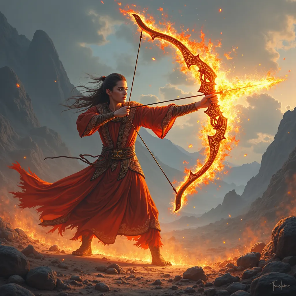 Flame bow and arrow