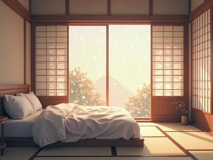 bedroom, japan, dreamy lighting