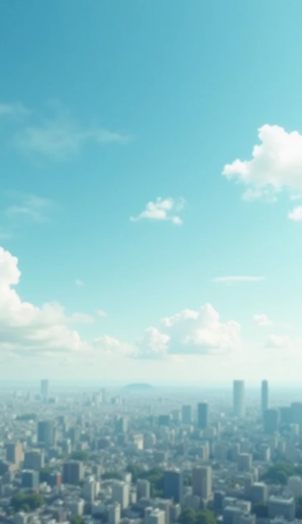 A realistic film-camera-style photograph with a soft, out-of-focus effect. The image captures of tokyo sky