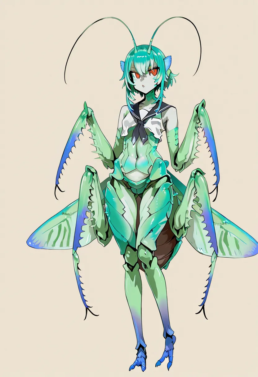 Mantis Girl, Blue mantis, Monster girl, asanagi