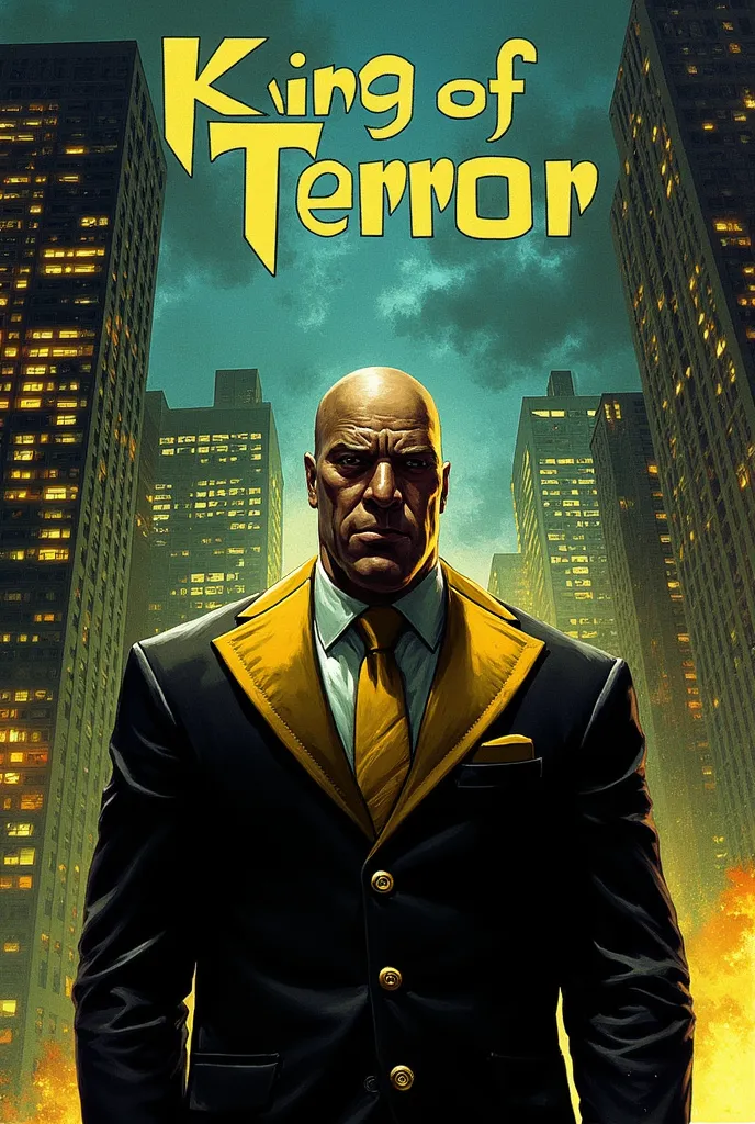 King of Terror (kingpin + Yellow Lantern)

 Image Description :
Wilson Fisk wears a suit stylized in gold and black color by Tropa dos Yellow Lanterns, with ominous details on his lapel. His icy gaze is enough to freeze anyone with fear.

Behind him, entir...