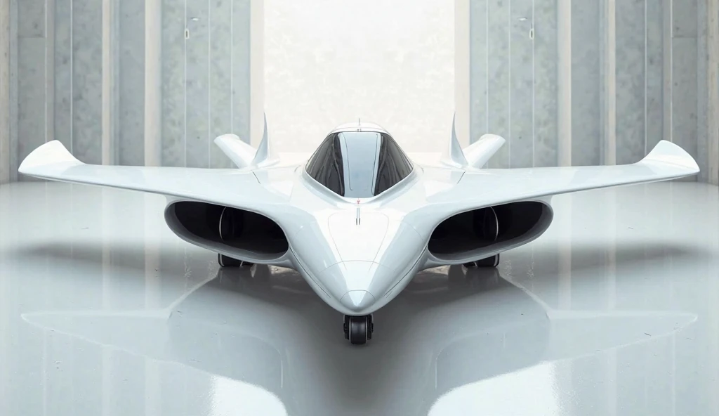 Boom Supersonic's XB-1 front view white colour showroom 