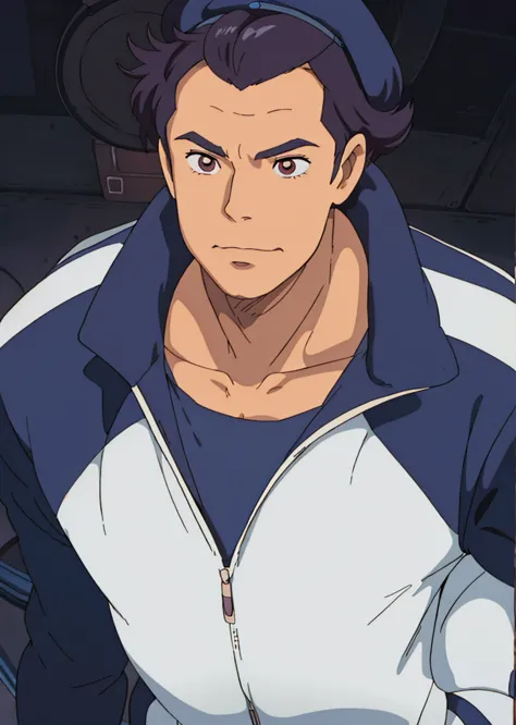 a close up of a man in a jacket and a baseball cap, miura kentaro style, as an anime character, koda kazuma, male anime character, kazuma kaneko, anime handsome man, in the anime film, dandy from space dandy anime, in an anime, kentaro miura style, cel sha...