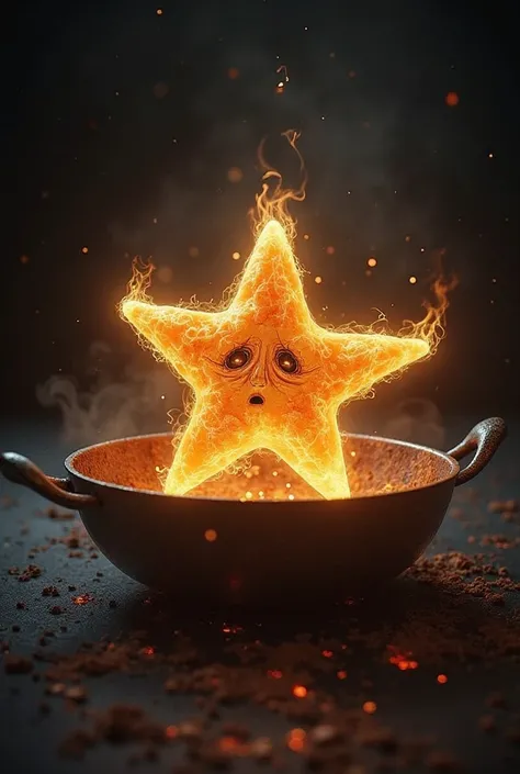 A star that feels pain because it is cooking in a frying pan 