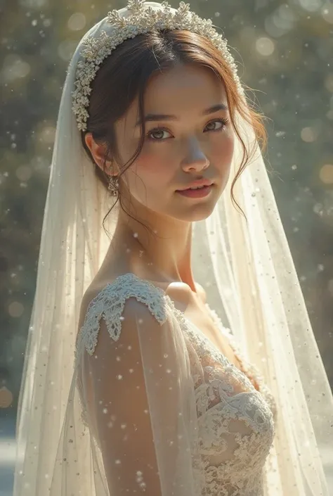 The gentle image of the bride 