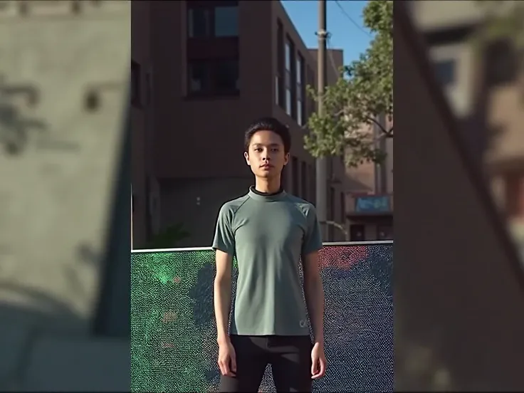 Create a video that focuses on the model's shirt