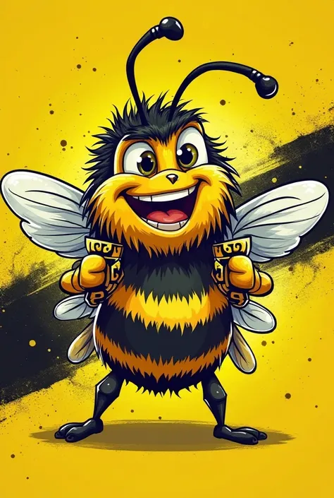 Sports banner with an animated bee holding the Borussia Dortmund logo 