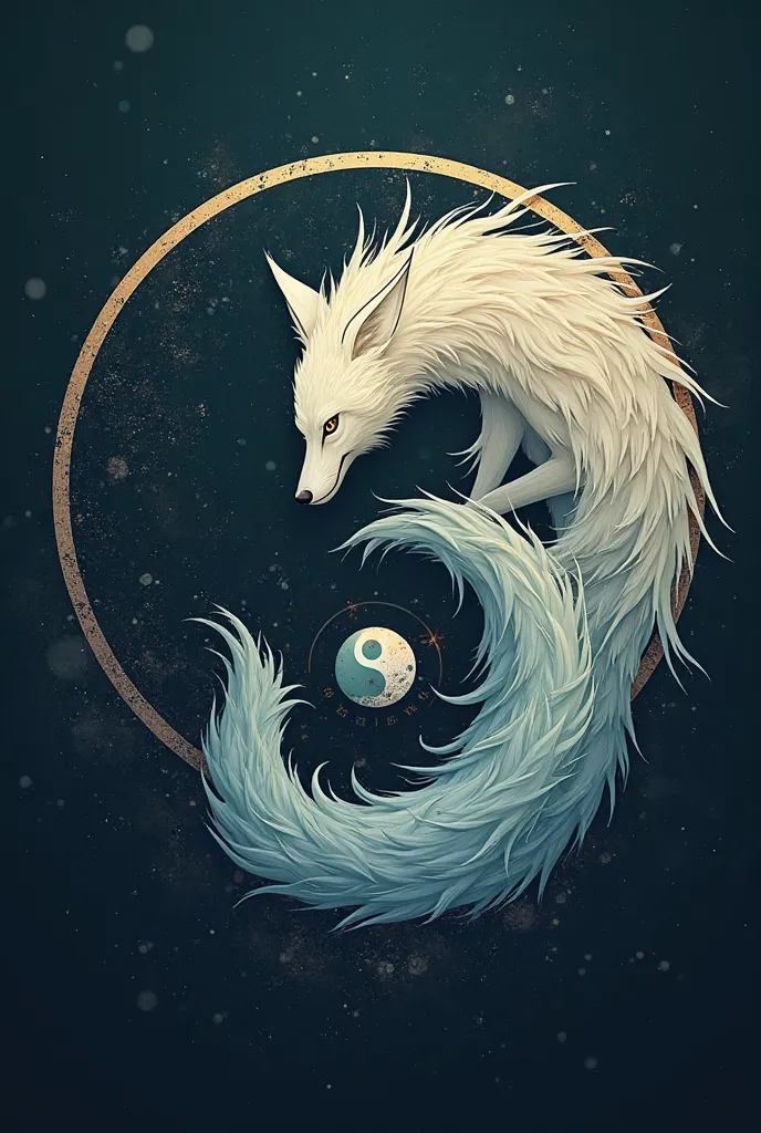 yin yang circular logo has a 9-tailed fox to make the card less hairy
and darker colors don't take white