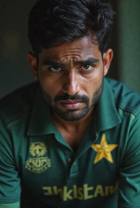 Photo of cricketer Babar Azam crying