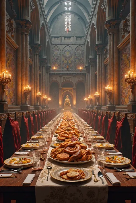 Create Hogwarts' grand dining room without people , JUST FOOD 