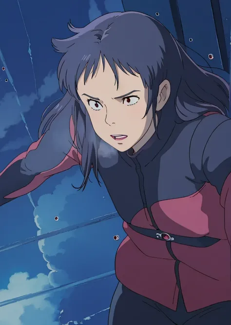 a close up of a person in a red shirt and black pants, screenshot from the anime film, screenshot from a 2012s anime, in the anime film, still from tv anime, still from anime, in the anime series ergo proxy, 2 0 1 9 anime screenshot, in the anime film ergo...