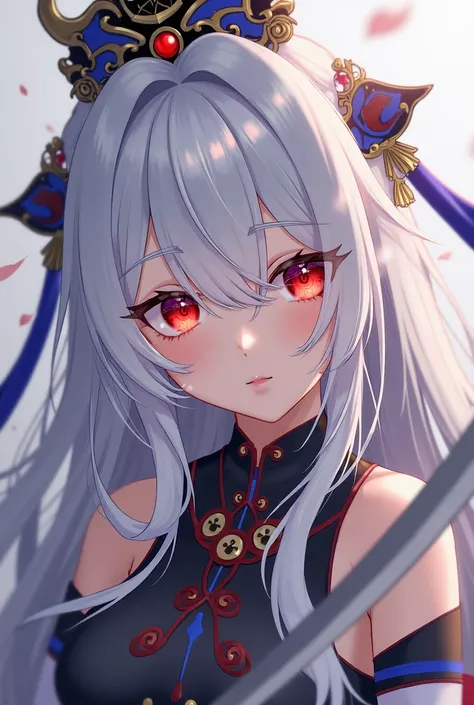 a close up of a person in a costume with a sword, a screenshot inspired by Pu Hua, pixiv, process art, onmyoji, azur lane style, onmyoji detailed art, from the azur lane videogame, characters from azur lane, from girls frontline, fine details. girls frontl...