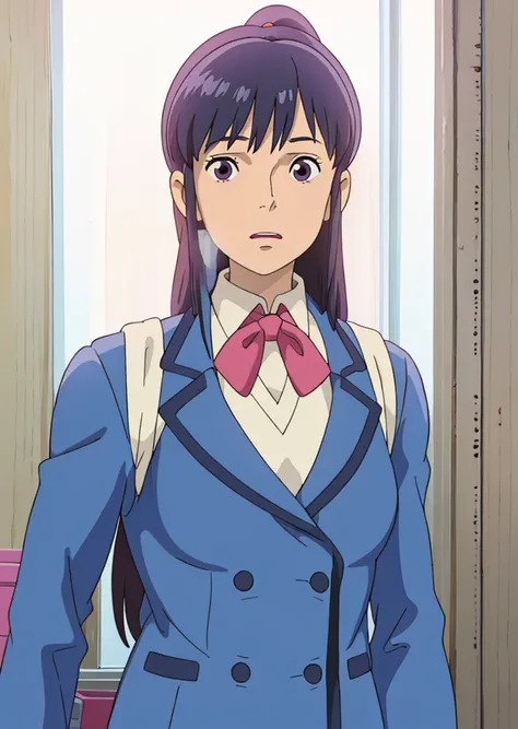 a close up of a person in a suit and tie, misato katsuragi, hinata hyuga, still from tv anime, in the anime film, jk uniform, screenshot from a 2012s anime, as an anime character, girl wearing uniform, still from anime, in an anime, screenshot from guro an...