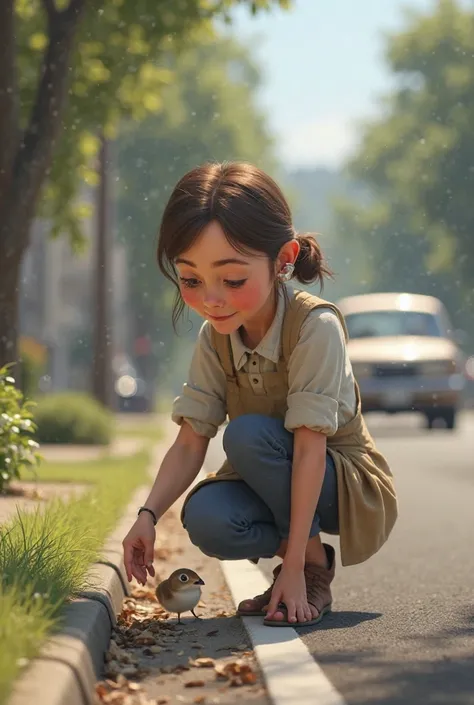 Hearing Aid use women,save the bhickle on the Road
