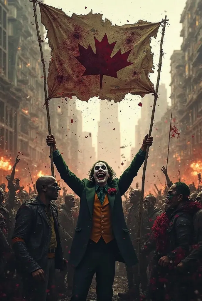 Joker’s forces raising their victory flag, celebrating their triumph.