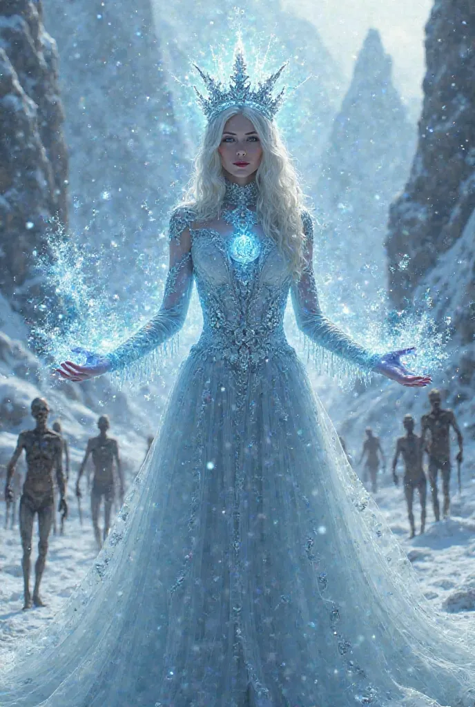  The Ice Queen  ,holds the radio cassette in her hand, which releases icy musical notes to the zombie enemies of the kingdom.The queen holds the radio cassette in one hand and iced power in the other