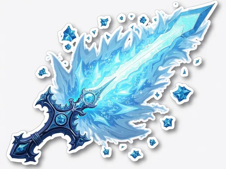 sticker：An air of sword，Transparent blue，sense of fragmentation