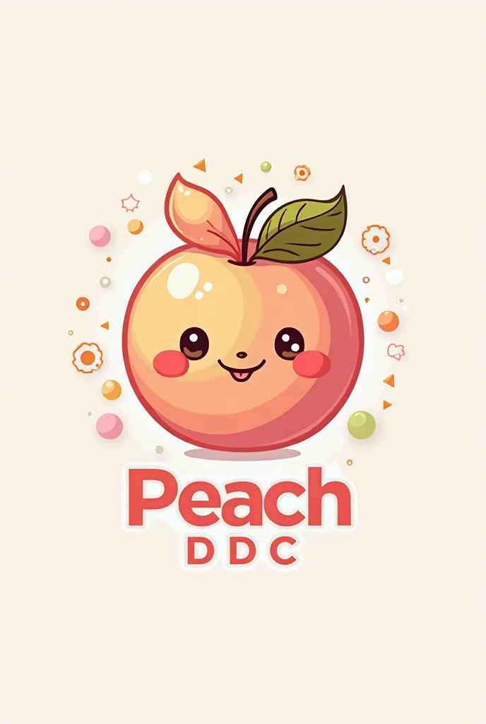 I want a Logo called Peach DDC, a peach bow, about a computer and has a peach fruit as a mascot.