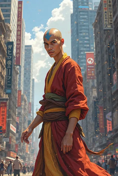 Aang adult version in the city