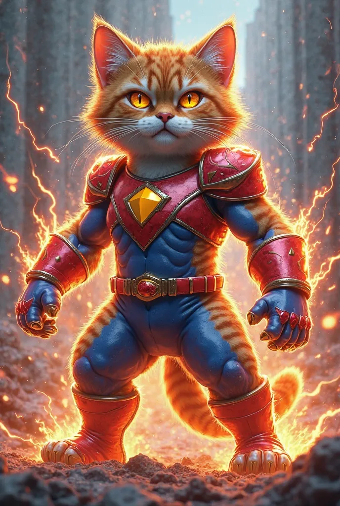 angry power ranger cat