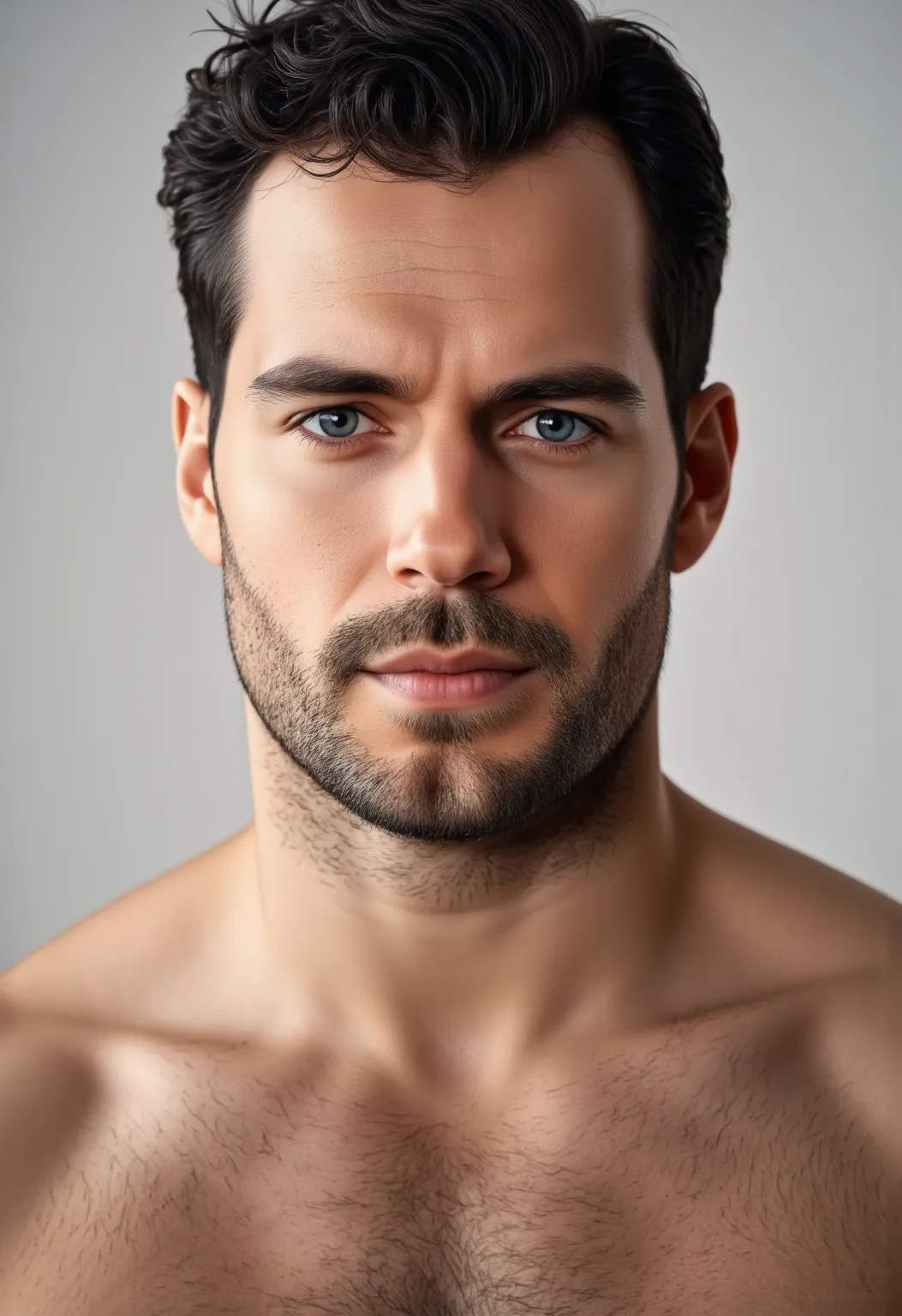   Close-up of a man with a hairy body and without a shirt.,   Masculine and strong  ,   strong and impressive   ,  strong masculine features ,    very beautiful.  big muscles , hairy chest, husky, hairy chest and hairy body, hairy chest,  Middle shot of a ...