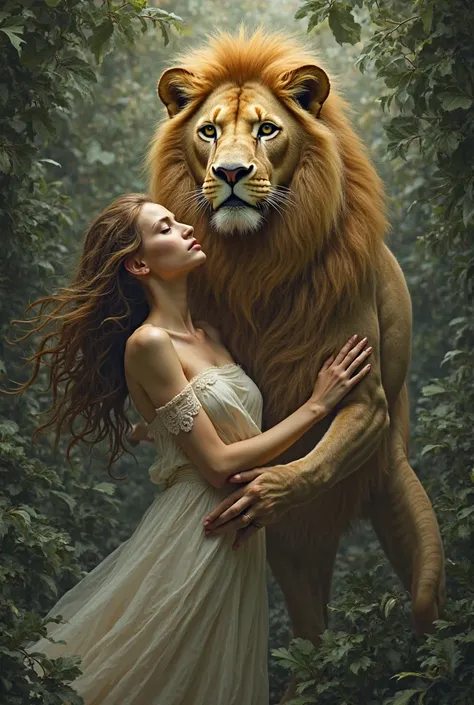 Lion with woman 