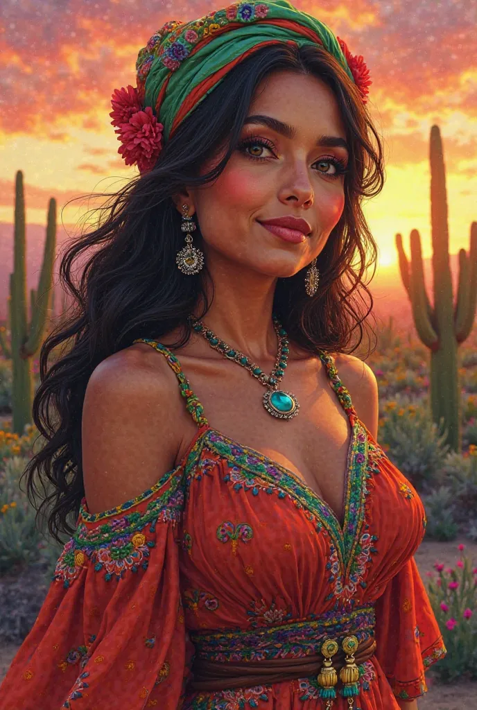 Certainly! Below is a prompt that can be used to generate an image of a Hispanic woman, capturing her unique beauty, culture, and identity:

---

**Prompt:**  
A vibrant and empowering portrait of a Hispanic woman radiating confidence and pride in her heri...