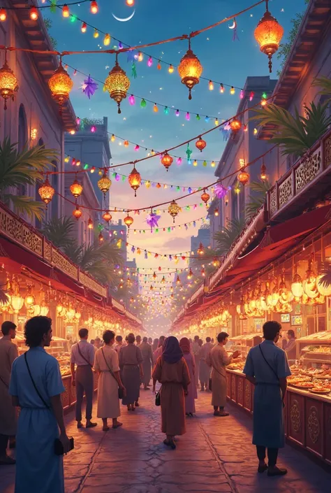 Ramadan Street is decorated 